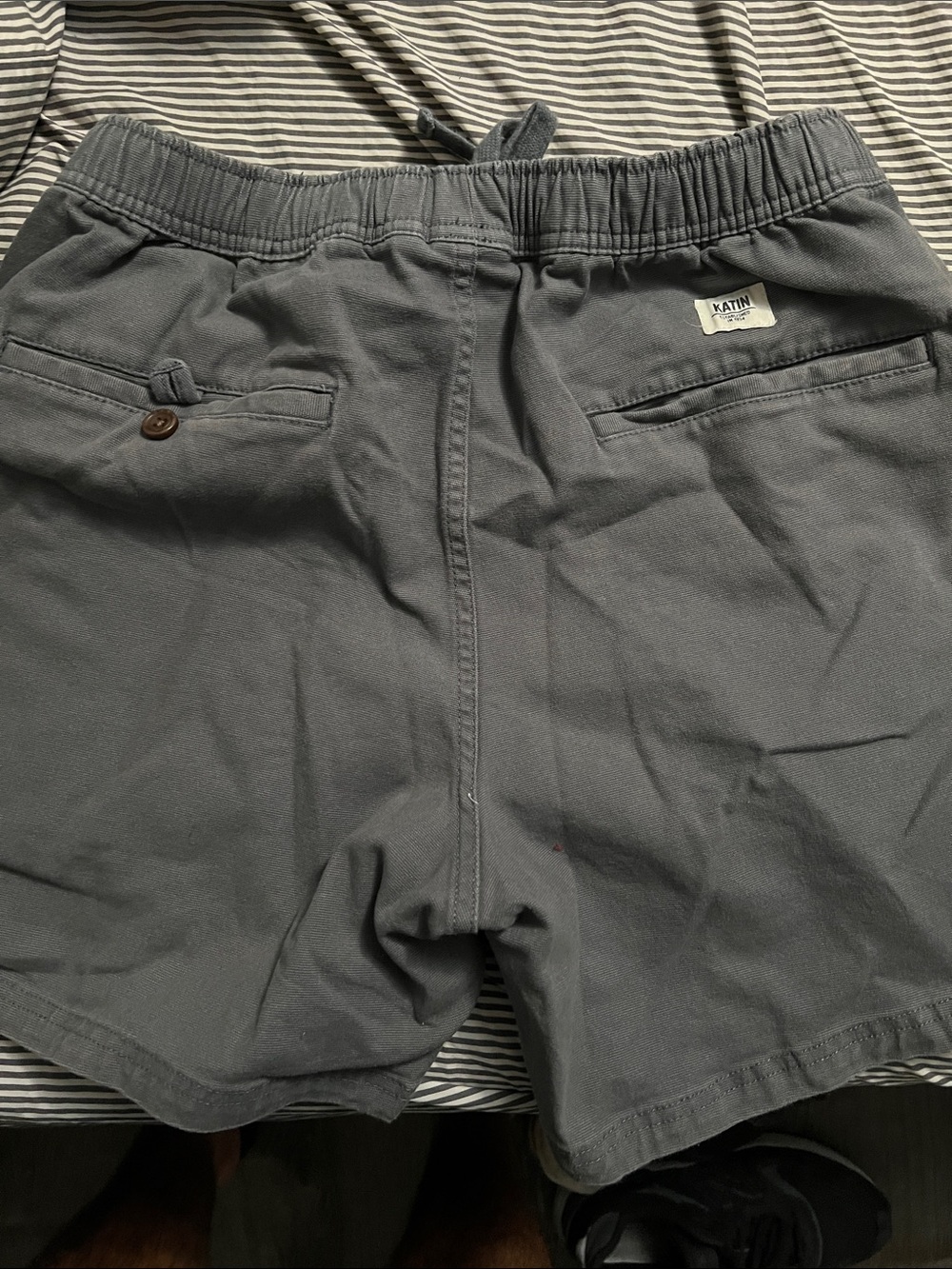Katin Men's Charcoal Elastic-Waist Flat Front Shorts